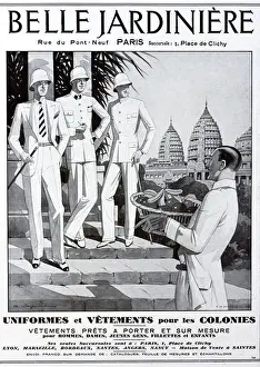 Angkor Wat Prints: French Men Wearing Colonial Style Clothes or Colonial Clothing including Pith Helmets or Sola Topee Shot Against