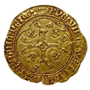 Louis Prints: A French royal coin of Louis XI, a 15th-century King of France from 1461 to 1483