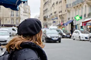 Calling Prints: French woman waiting for a taxi in Saint-Germain-des-Prés