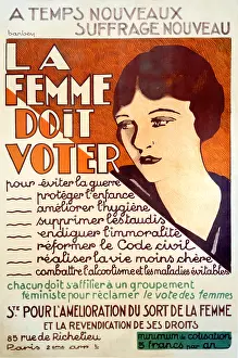 Twenties Prints: French Women's Suffrage Poster for Female Voting Rights 1925-28