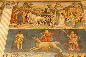 Tempera Prints: Fresco details from the Hall of the Months. Palazzo Schifanoia. Ferrara, Italy