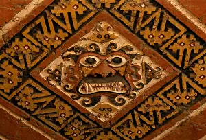Moon Prints: Fresco 'El Decapitador' Moon Pyramid, Trujillo, Peru, South America