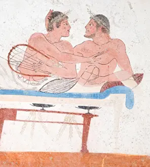 Paestum Prints: Fresco from the tomb of the diver, Paestum, italy