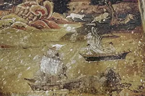 Mandalay Prints: Frescoes in the Kyauk Tawgyi Pagoda in Amarapura at the end of U'bein's Bridge