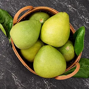 Basket Prints: Fresh pomelo, pummelo, grapefruit