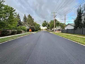 City Street Prints: Freshly paved residential street
