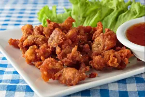 Fried Chicken Prints: Fried chicken skin snacks Thailand
