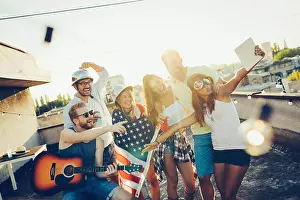 Fourth Prints: Friends Celebrating 4th Of July Holiday