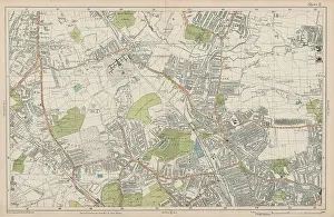 Bacon Prints: FRIERN BARNET/HORNSEY Palmers/Wood Green Southgate Muswell Hill. BACON 1920 map