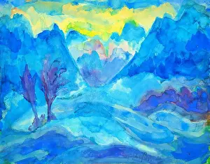 Religious Painting Prints: Fritz Schaefler, Berge im Winter, 1920s | Archium
