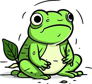Frog Prints: Frog. Vector illustration of a cartoon frog isolated on white background