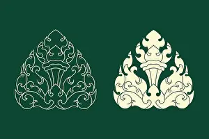 The frontal lotus petal shape divided as Angkor art