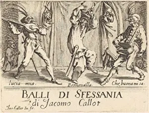 Comedy Prints: Frontispiece for 'Balli di Sfessania', c. 1622.