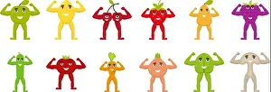 Raspberry Prints: Fruits and vegetables with arms and legs