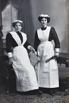 Housekeeper Prints: Full-length Portrait of Two Maids