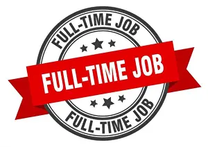 Price Tag Prints: full-time job label. full-time jobround band sign. full-time job stamp