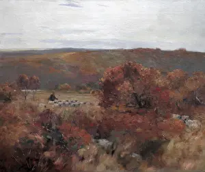 Fulton David - Pastoral Landscape (Shepherd with His Flock) - British School - 19th Century