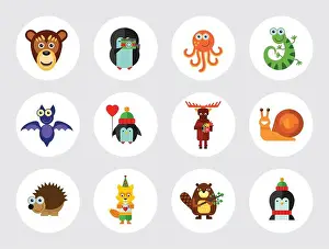Hedgehog Prints: Funny Animals Icon Set