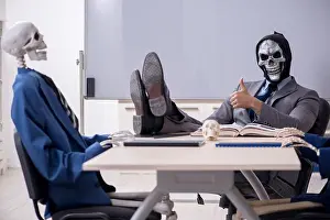 Monster Prints: Funny business meeting with the devil and skeletons