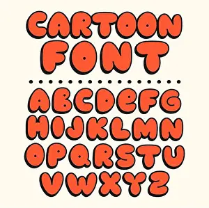 Hippie Prints: Funny cartoon font. Vector doodle line illustration letters