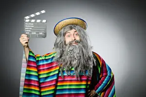 Latino Prints: Funny hairy mexican with movie clapper