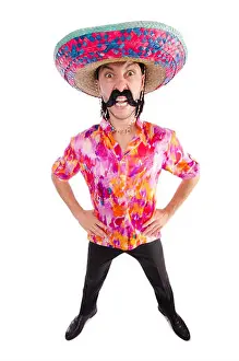 Poncho Prints: Funny mexican with sombrero hat