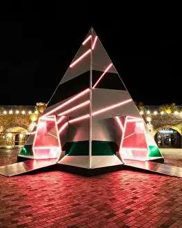 The futuristic Christmas light installation in Coal Drop Yard London