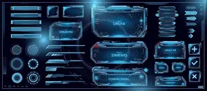 Gamer Prints: Futuristic game interface, hud holograms collection