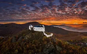 Zemplen Prints: Fuzer, Hungary - Aerial view of the beautiful Castle of Fuzer (Fuzeri var)