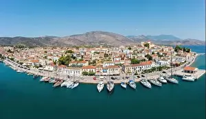 Delphi Prints: Galaxidi Greece from above, aerial drone view