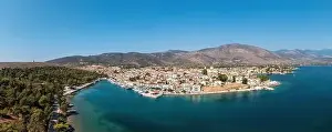 Delphi Prints: Galaxidi Greece, aerial drone view