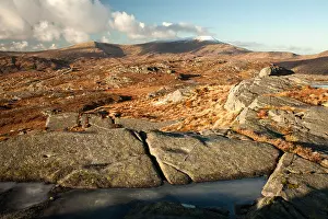 Pluton Prints: Galloway Hills, wild rugged winter landcape on Craiglee looking across the rocky