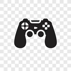 Joystick Prints: Game controller vector icon isolated on transparent background