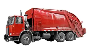 Garbage Prints: Garbage truck with all logos and signage removed. A clipping path is included