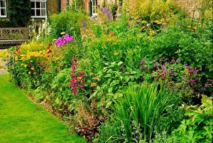 Flowerbed Prints: Garden, Bramdean House, Alresford, Hampshire, England, Great Britain