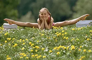 Ability Prints: Garden, girl, gymnastics practise
