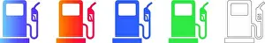 Petrol Prints: Gas Pump Station Icon Set vol 26672