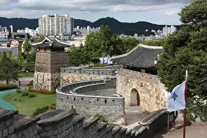 Korea Prints: Gate in Hwaseong fortress in Suwon, Korea