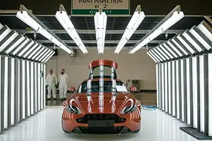 Sportscar Prints: Gaydon, UK - 08/10/2016. A completed car sits in a paint inspection bay