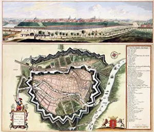 Vintage Maps Prints: Gdańsk City, Gdansk Poster, Gdansk Plan