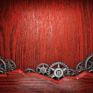 Screw Prints: gear wheels on wood