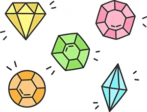 Yellow Vector Vectors Prints: Gems, jewel vector illustration