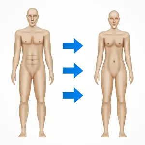 Supportive Prints: Gender transition from man to woman