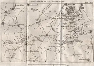 General Prints: General map of the 1815 Campaign. Belgium/Nord. Waterloo, 1821