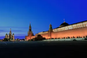 Ussr Prints: General view of the Red Square (Saint Basil's Cathedral)
