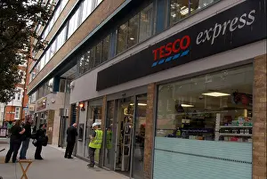 Express Prints: A general view of a Tesco Express supermarket in Russell Square, London United Kingdom