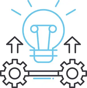 Generated Prints: generate idea line icon, outline symbol, vector illustration, concept sign