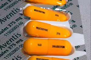 Excessive Prints: generic image of Mucodyne tablets which are prescribed in cases of excessive mucus
