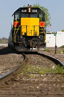 Generic Prints: A generic train locomotive on tracks