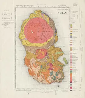 Sheet Prints: Geological map of Arran, solid edition geological survey sheet Scotland 1961